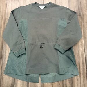 Athleta Triumph Hybrid Crewneck Sweatshirt Large Green Long Sleeve